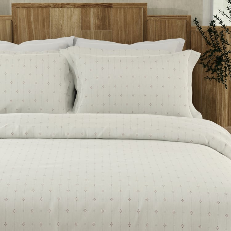 BOUTIQUE LIVING Gardenia Augusta Cotton 300TC Printed 3Pcs Super King Bedsheet Set