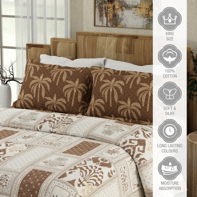 BOUTIQUE LIVING Gardenia Augusta Cotton 300TC Printed 3Pcs Super King Bedsheet Set