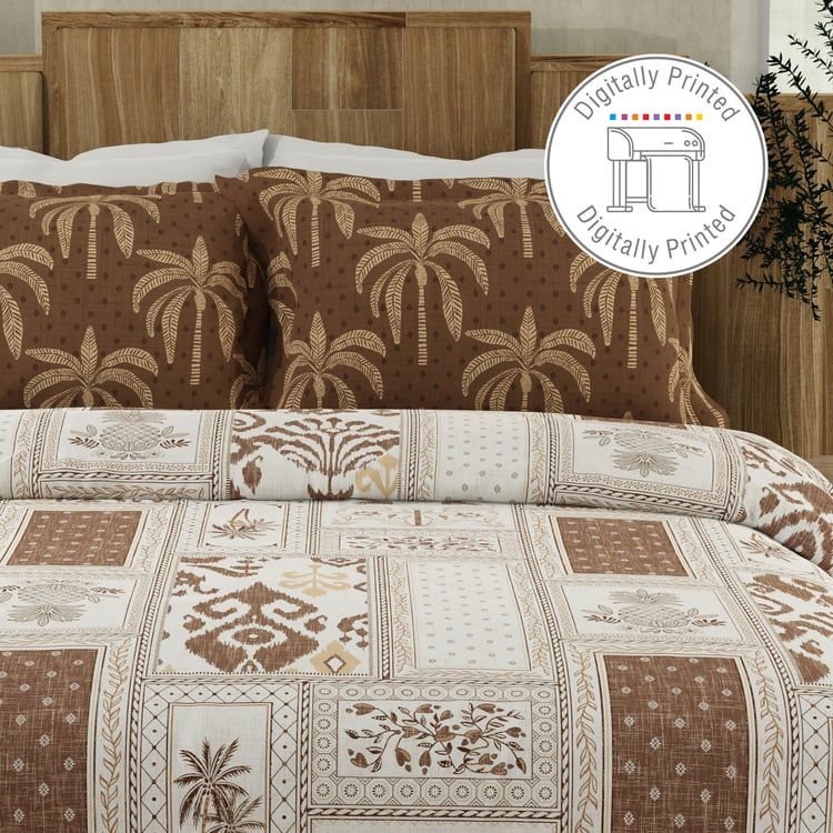 BOUTIQUE LIVING Gardenia Augusta Cotton 300TC Printed 3Pcs Super King Bedsheet Set