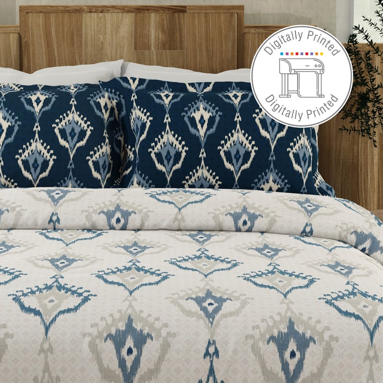 BOUTIQUE LIVING Gardenia Augusta Cotton 300TC Printed 3Pcs Super King Bedsheet Set