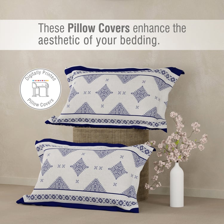 BOUTIQUE LIVING Heritage Walk Cotton 200TC Ethnic Print 3Pcs Super King Bedsheet Set