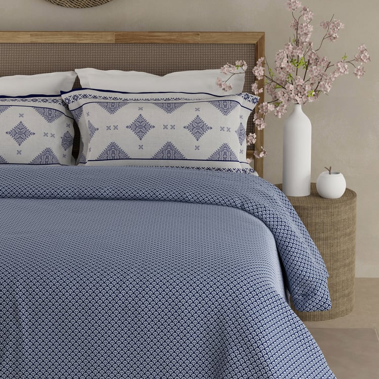 BOUTIQUE LIVING Heritage Walk Cotton 200TC Ethnic Print 3Pcs Super King Bedsheet Set