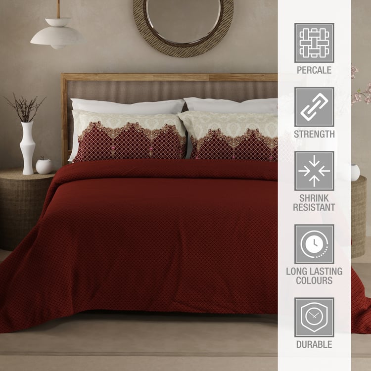 BOUTIQUE LIVING Heritage Walk Cotton 200TC Ethnic Print 3Pcs Super King Bedsheet Set