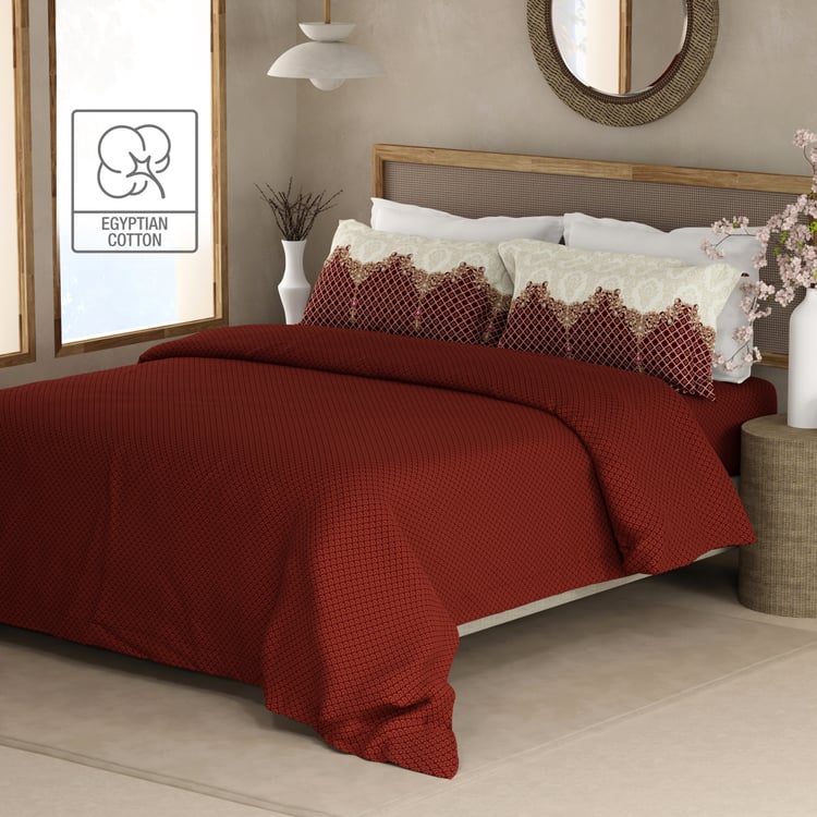 BOUTIQUE LIVING Heritage Walk Cotton 200TC Ethnic Print 3Pcs Super King Bedsheet Set