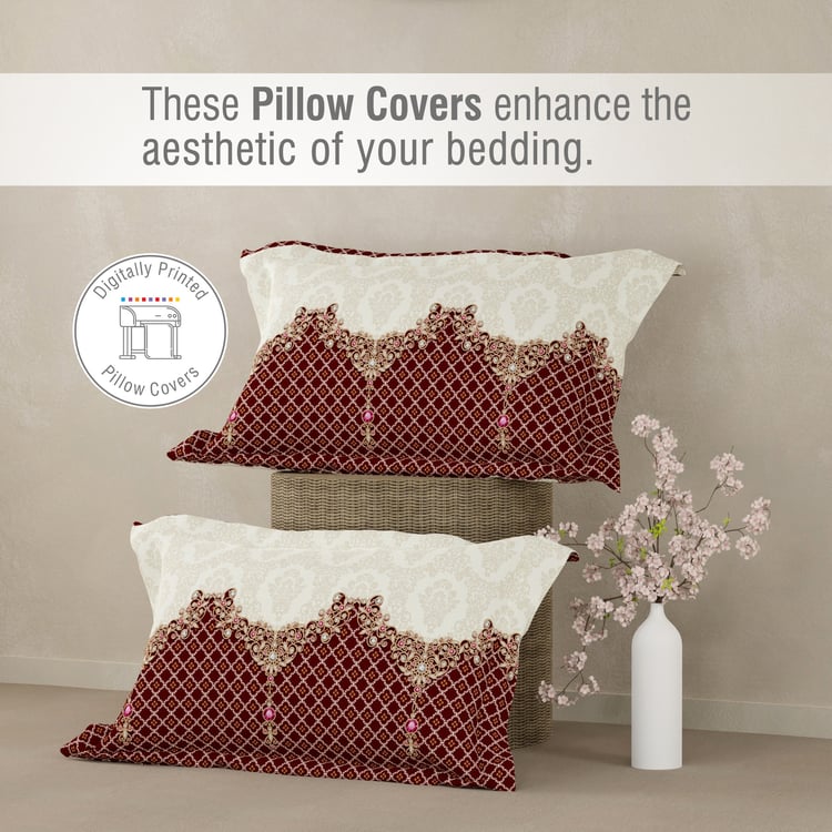 BOUTIQUE LIVING Heritage Walk Cotton 200TC Ethnic Print 3Pcs Super King Bedsheet Set