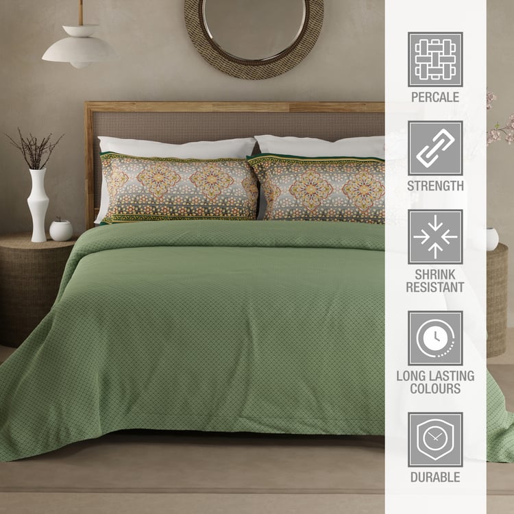 BOUTIQUE LIVING Heritage Walk Cotton 200TC Ethnic Print 3Pcs Super King Bedsheet Set
