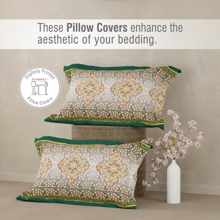 BOUTIQUE LIVING Heritage Walk Cotton 200TC Ethnic Print 3Pcs Super King Bedsheet Set