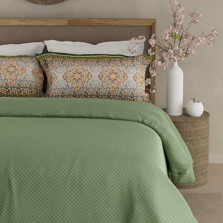BOUTIQUE LIVING Heritage Walk Cotton 200TC Ethnic Print 3Pcs Super King Bedsheet Set