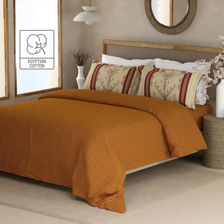 BOUTIQUE LIVING Heritage Walk Cotton 200TC Ethnic Print 3Pcs Super King Bedsheet Set