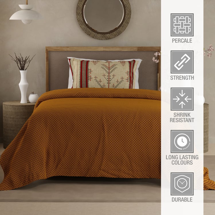 BOUTIQUE LIVING Heritage Walk Cotton 200TC Ethnic Print 2Pcs Single Bedsheet Set