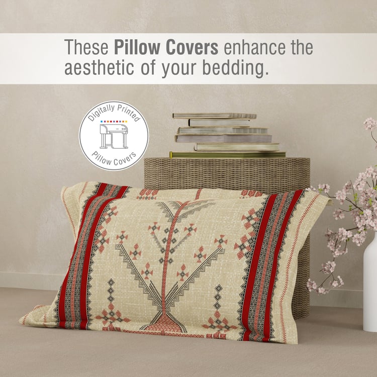 BOUTIQUE LIVING Heritage Walk Cotton 200TC Ethnic Print 2Pcs Single Bedsheet Set