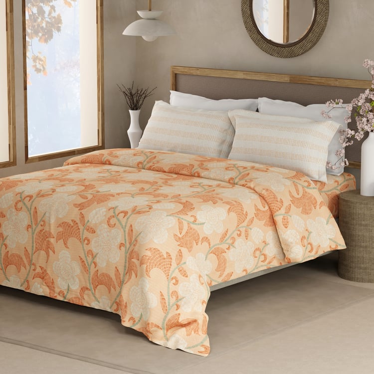 BOUTIQUE LIVING Valatia Cotton 200TC Floral Print 3Pcs Queen Bedsheet Set