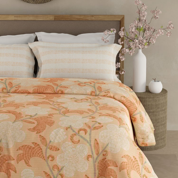 BOUTIQUE LIVING Valatia Cotton 200TC Floral Print 3Pcs Queen Bedsheet Set