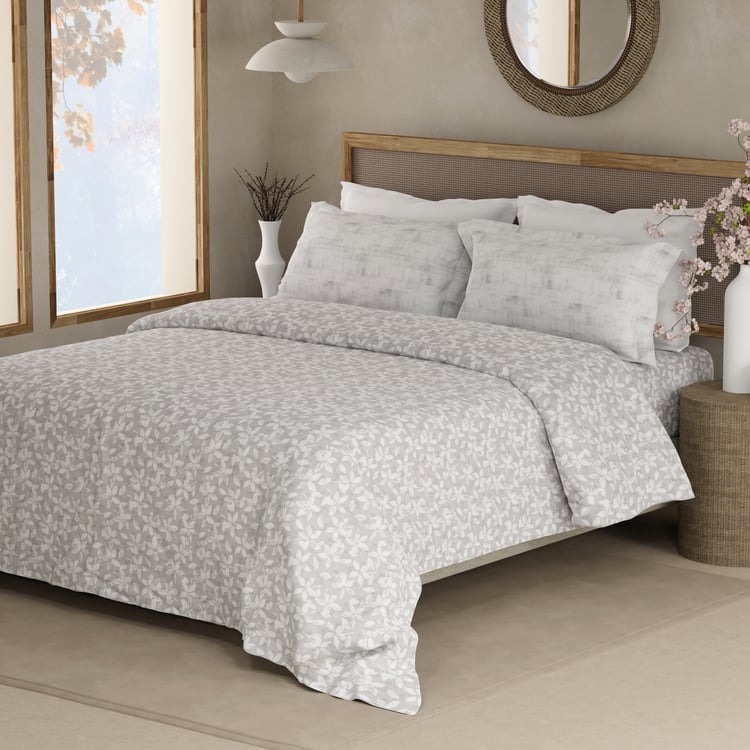 BOUTIQUE LIVING Valatia Cotton 200TC Floral Print 3Pcs Queen Bedsheet Set