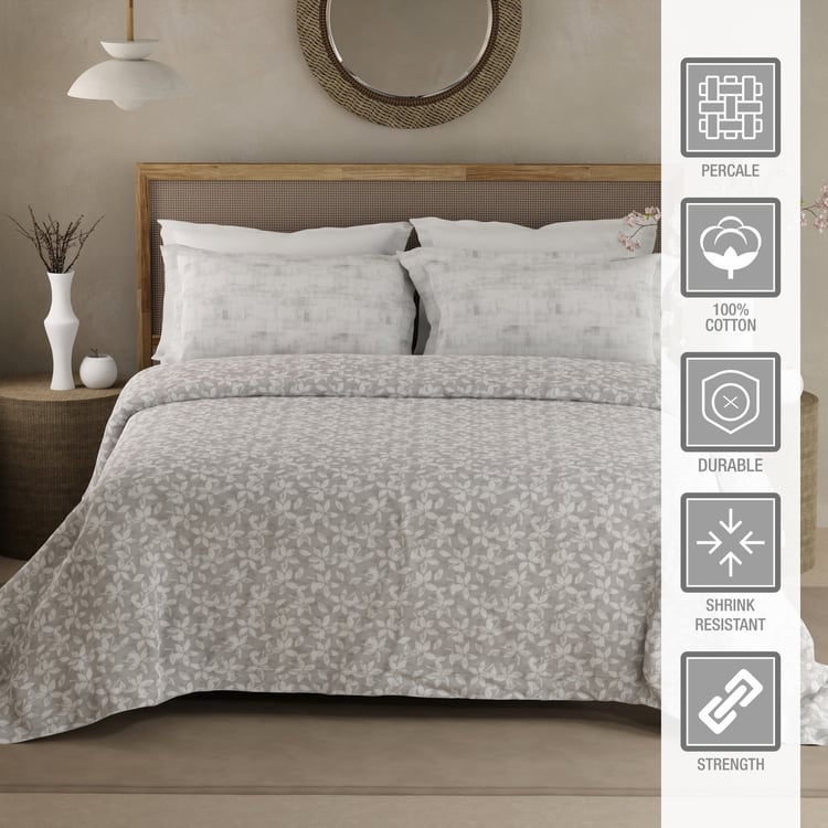 BOUTIQUE LIVING Valatia Cotton 200TC Floral Print 3Pcs Queen Bedsheet Set