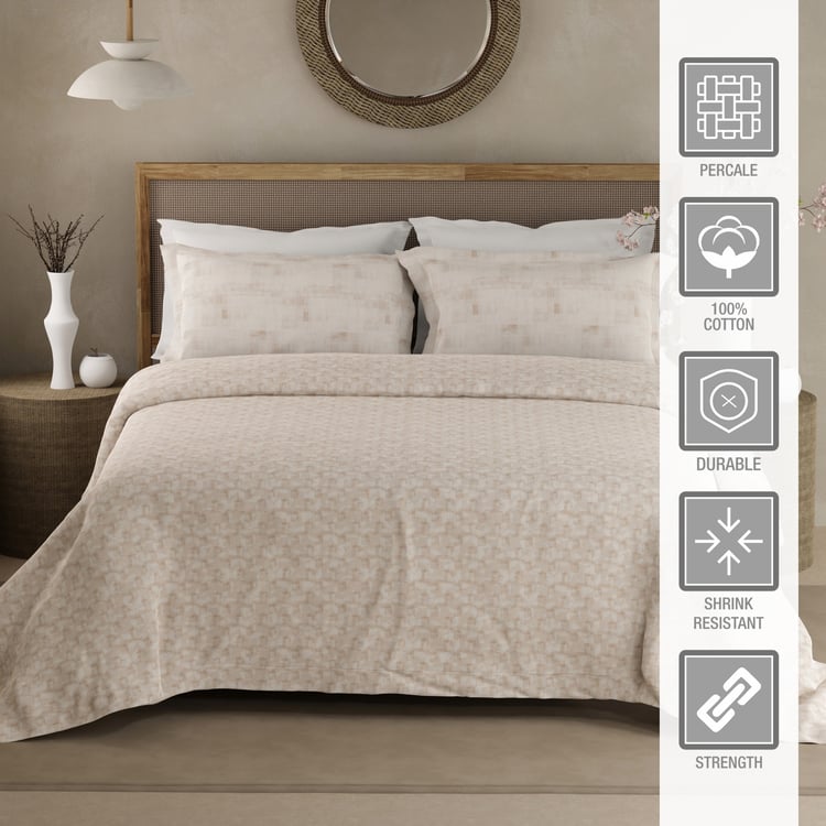 BOUTIQUE LIVING Valatia Cotton 200TC Geometric Print 3Pcs Queen Bedsheet Set