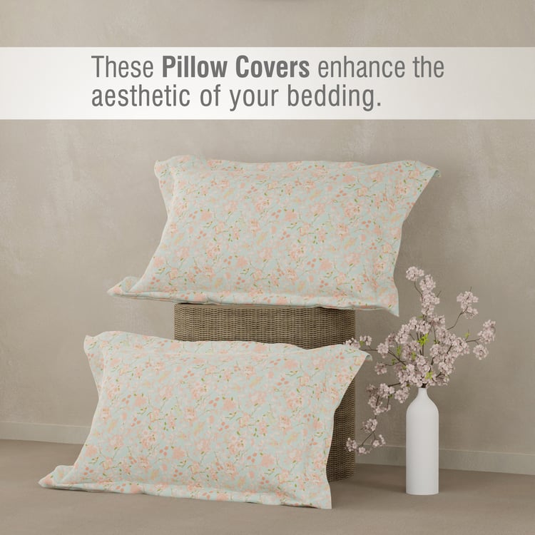 BOUTIQUE LIVING Valatia Cotton 200TC Floral Print 3Pcs Queen Bedsheet Set