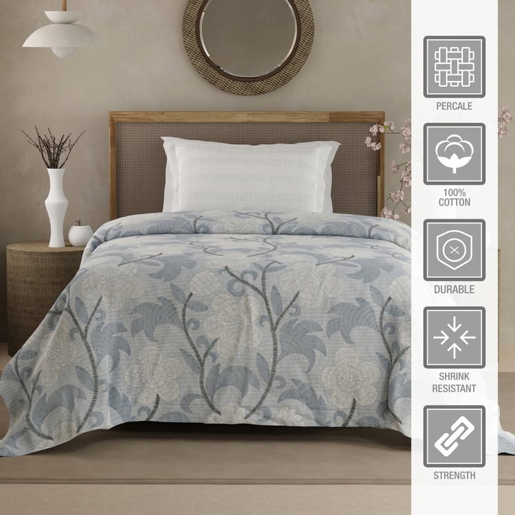 BOUTIQUE LIVING Valatia Cotton 200TC Floral Print 2Pcs Single Bedsheet Set