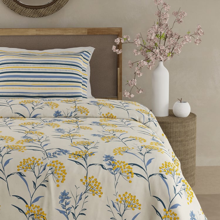 BOUTIQUE LIVING Valatia Cotton 200TC Floral Print 2Pcs Single Bedsheet Set