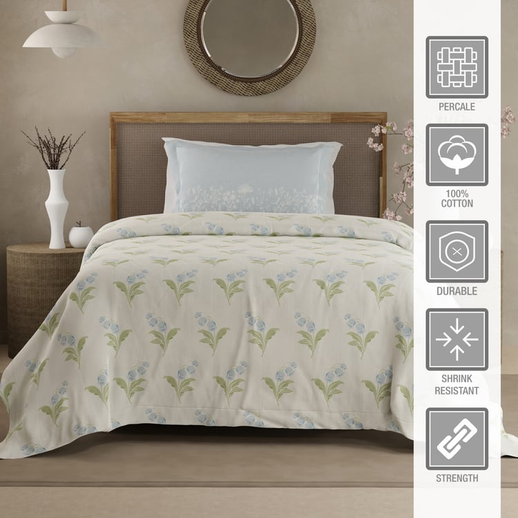 BOUTIQUE LIVING Valatia Cotton 200TC Floral Print 2Pcs Single Bedsheet Set