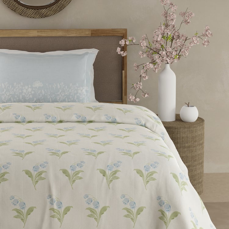 BOUTIQUE LIVING Valatia Cotton 200TC Floral Print 2Pcs Single Bedsheet Set