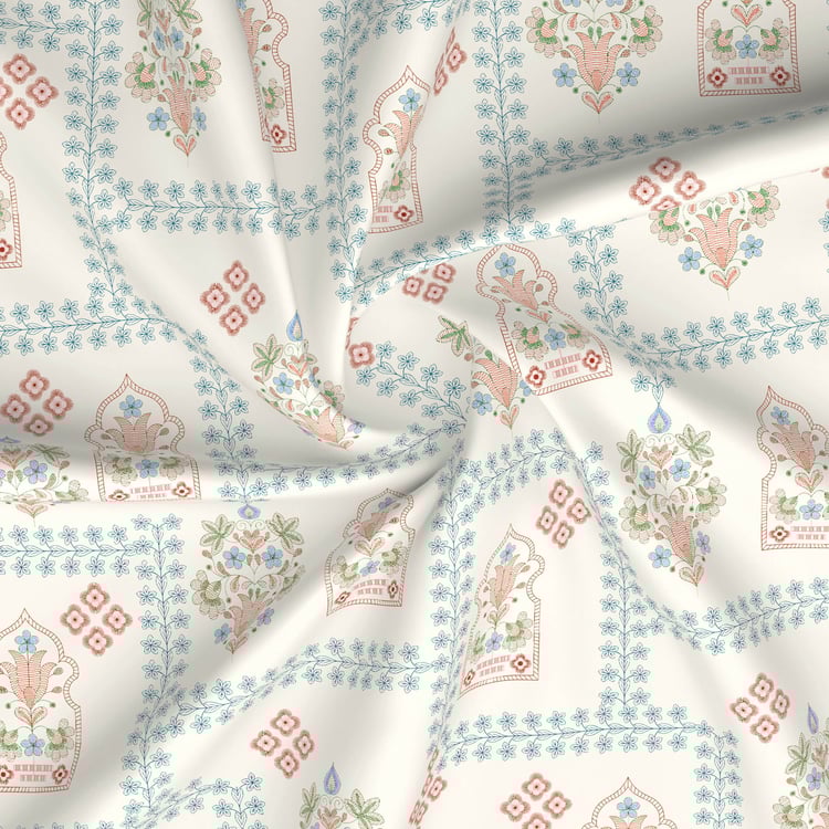 BOUTIQUE LIVING Valatia Cotton 200TC Ethnic Print 3Pcs Queen Bedsheet Set