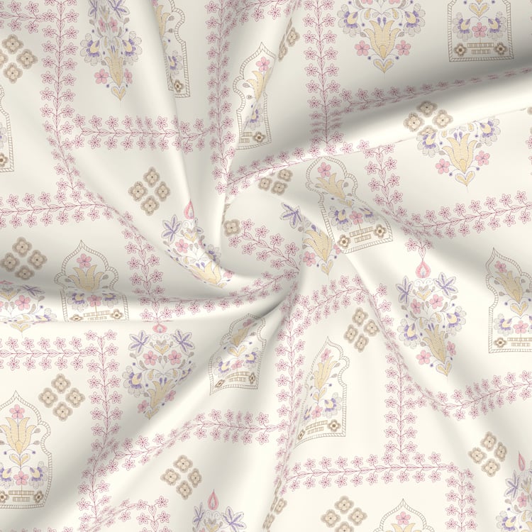 BOUTIQUE LIVING Valatia Cotton 200TC Ethnic Print 3Pcs Queen Bedsheet Set