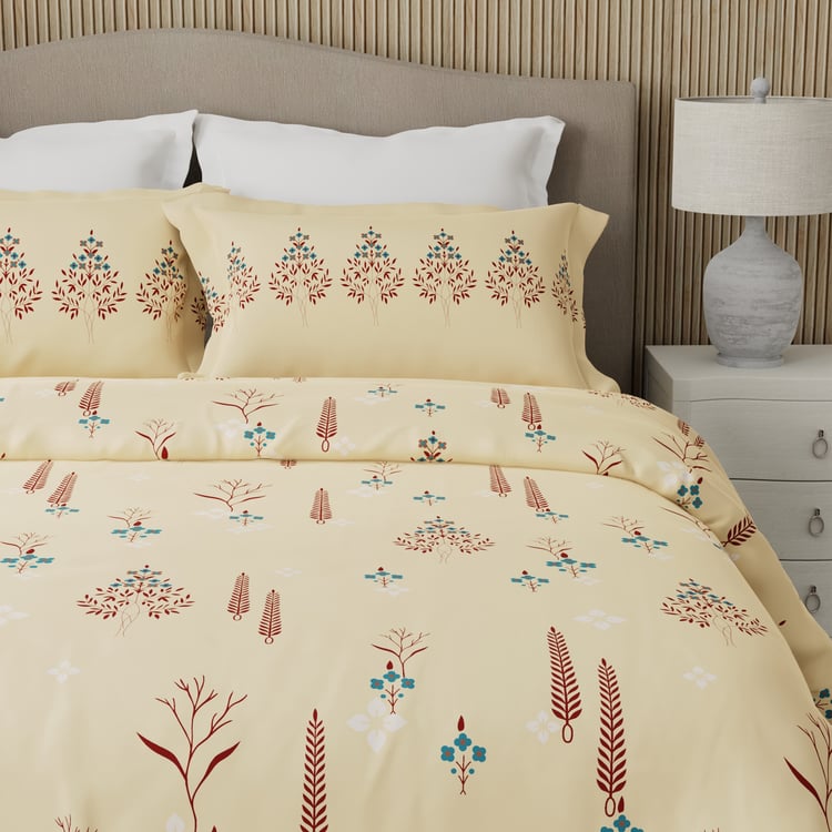 BOUTIQUE LIVING Valatia Karigiri Cotton 200TC Floral Print 3Pcs Queen Bedsheet Set