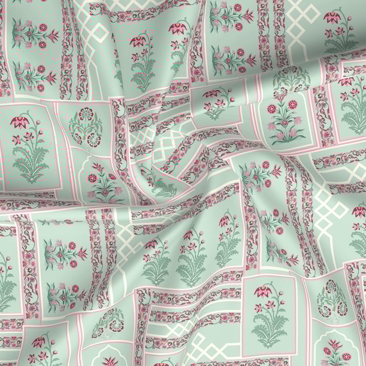 BOUTIQUE LIVING Valatia Karigiri Cotton 200TC Floral Print 3Pcs Queen Bedsheet Set