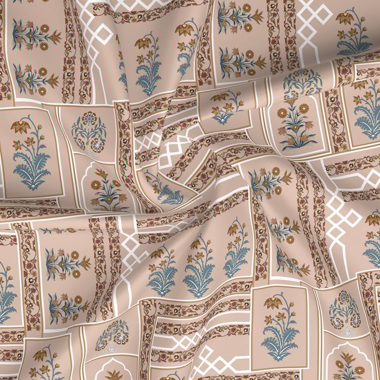 BOUTIQUE LIVING Valatia Karigiri Cotton 200TC Ethnic Print 3Pcs Queen Bedsheet Set
