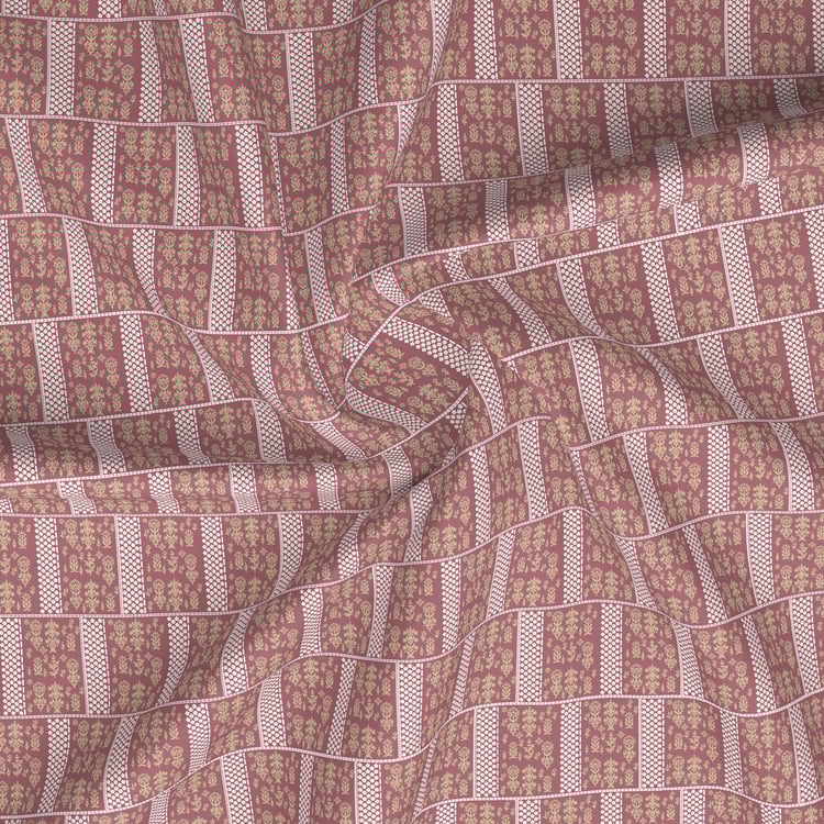 BOUTIQUE LIVING Valatia Karigiri Cotton 200TC Ethnic Print 3Pcs Queen Bedsheet Set