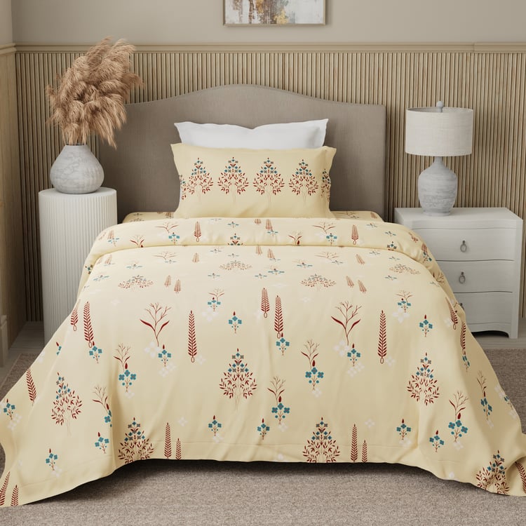 BOUTIQUE LIVING Valatia Karigiri Cotton 200TC Ethnic Print 2Pcs Single Bedsheet Set