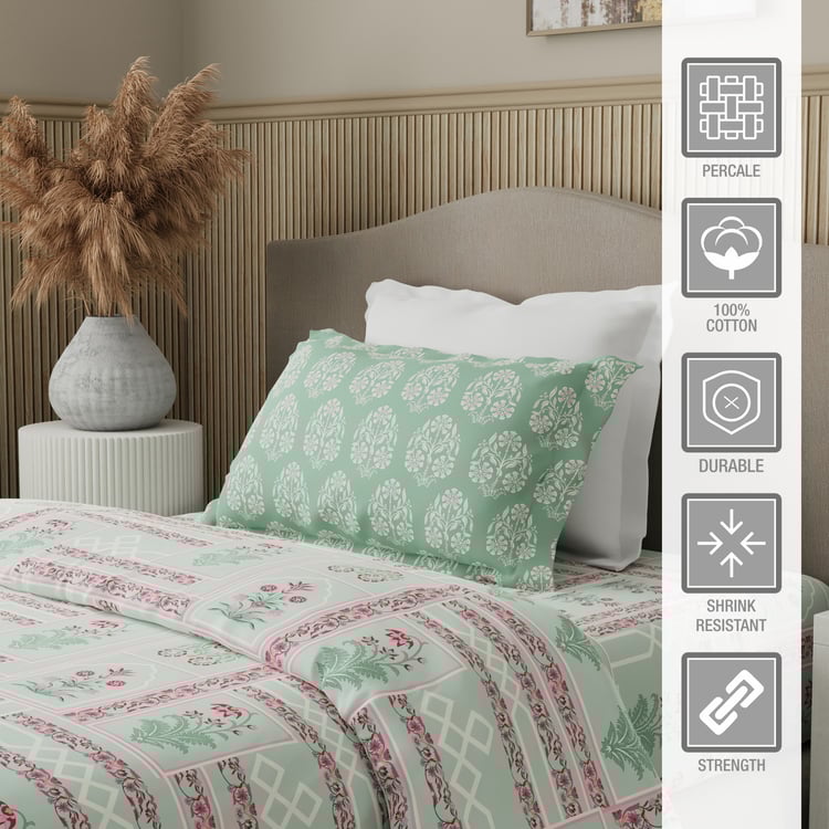 BOUTIQUE LIVING Valatia Karigiri Cotton 200TC Ethnic Print 2Pcs Single Bedsheet Set