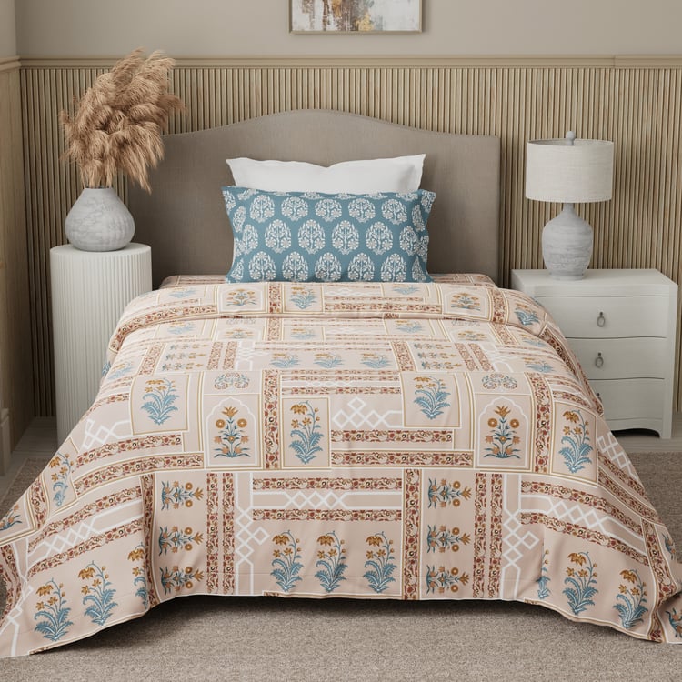 BOUTIQUE LIVING Valatia Karigiri Cotton 200TC Ethnic Print 2Pcs Single Bedsheet Set