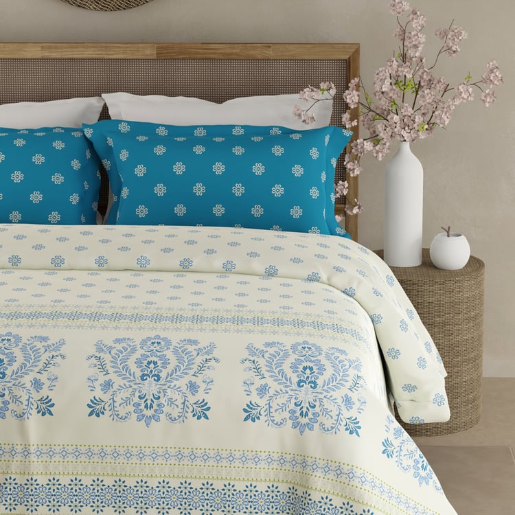BOUTIQUE LIVING Valatia Gypsy Cotton 200TC Ethnic Print 3Pcs Super King Bedsheet Set