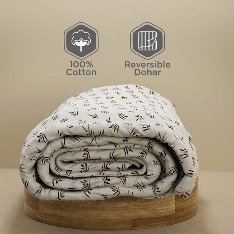 BOUTIQUE LIVING Haven Cotton Nature Print Reversible Single Dohar