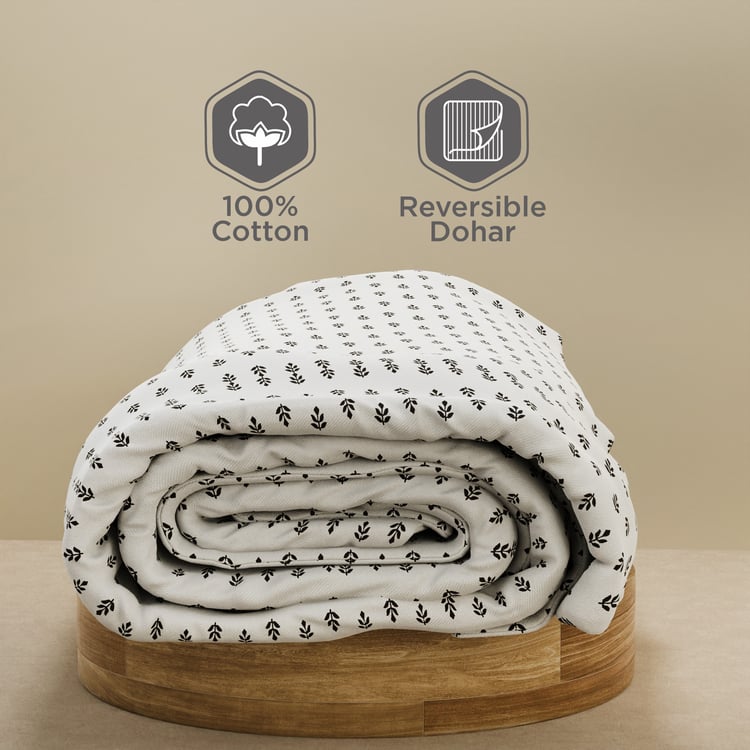 BOUTIQUE LIVING Haven Cotton Nature Print Reversible Single Dohar