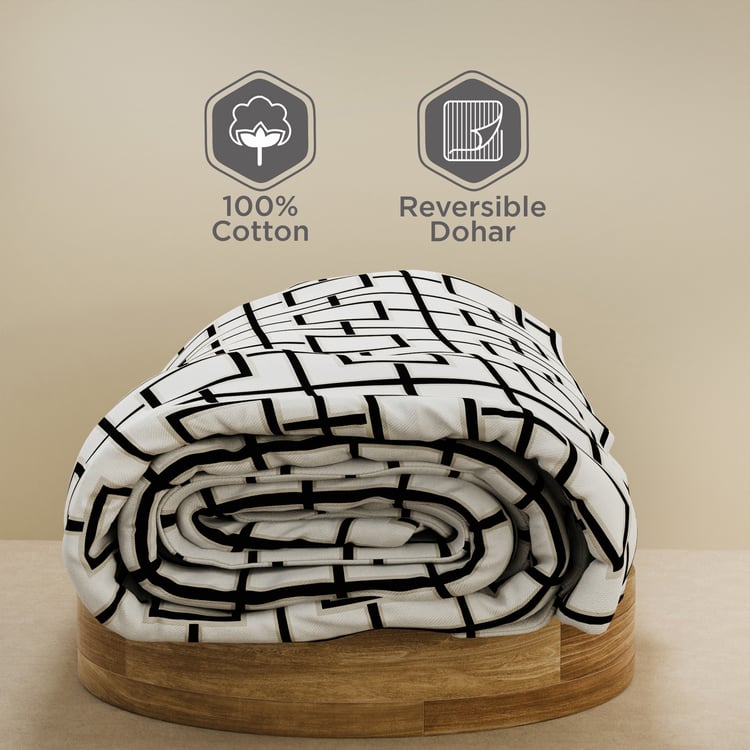 BOUTIQUE LIVING Haven Cotton Geometric Print Reversible Single Dohar