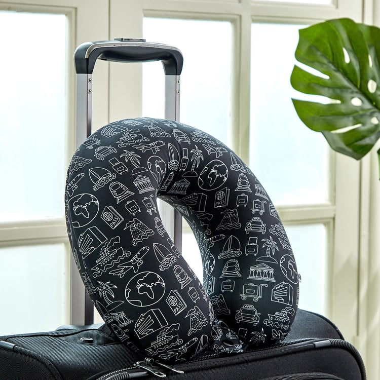 Garnet Travel Journey Printed Memory Foam U-Neck Pillow