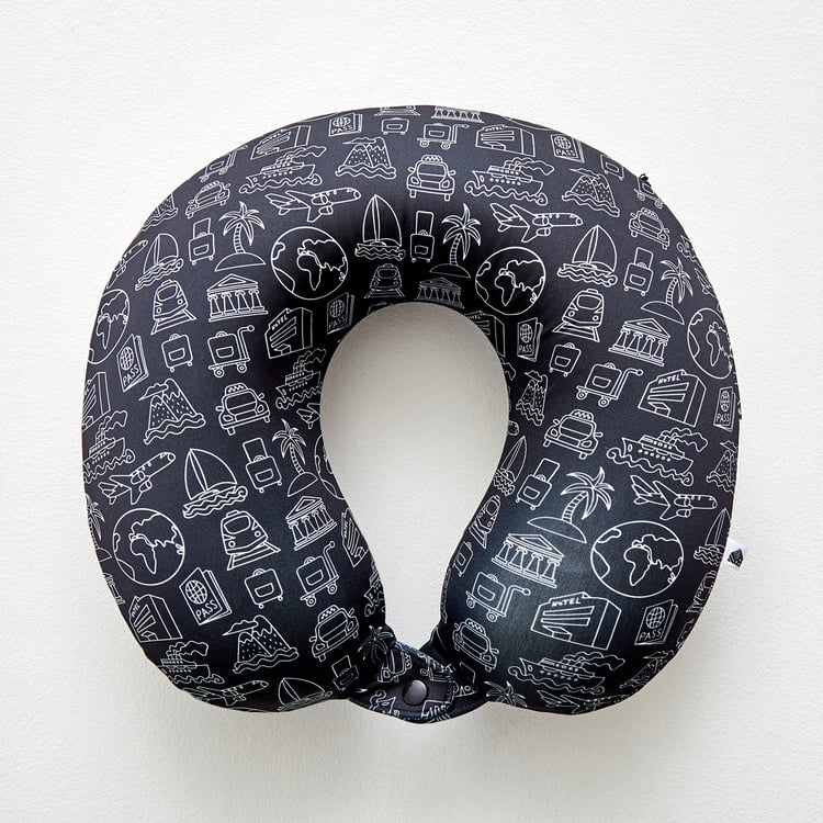 Garnet Travel Journey Printed Memory Foam U-Neck Pillow