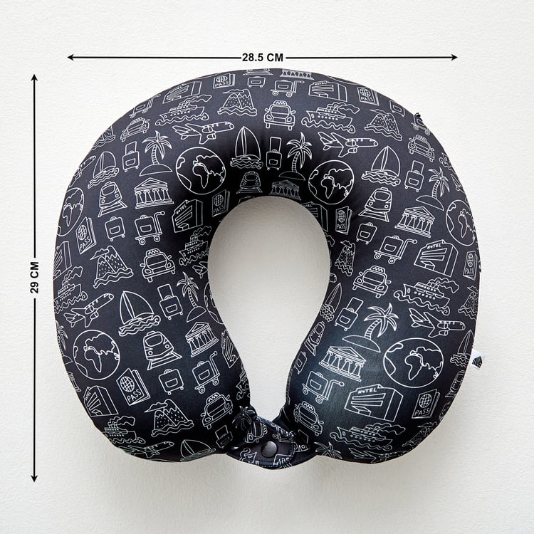 Garnet Travel Journey Printed Memory Foam U-Neck Pillow
