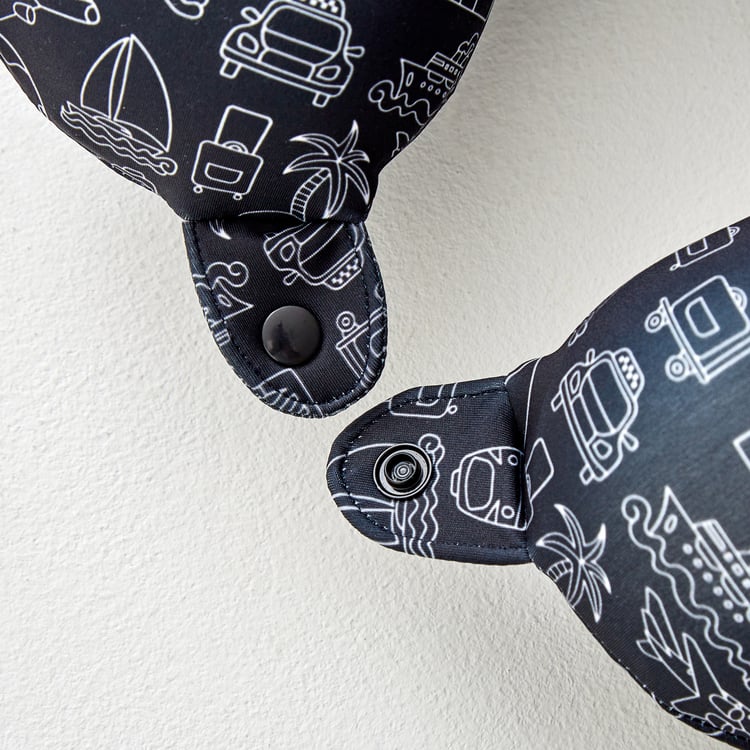 Garnet Travel Journey Printed Memory Foam U-Neck Pillow