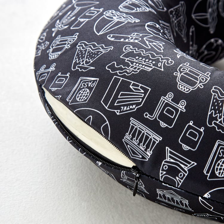 Garnet Travel Journey Printed Memory Foam U-Neck Pillow