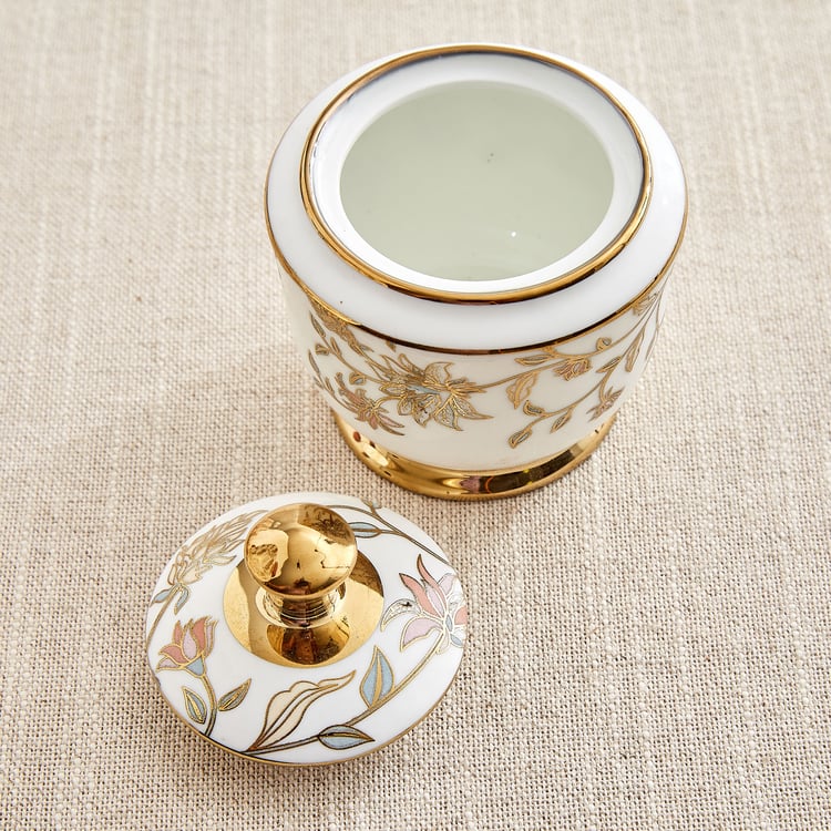 Ebony Floral 15Pcs Bone China Printed Tea Set