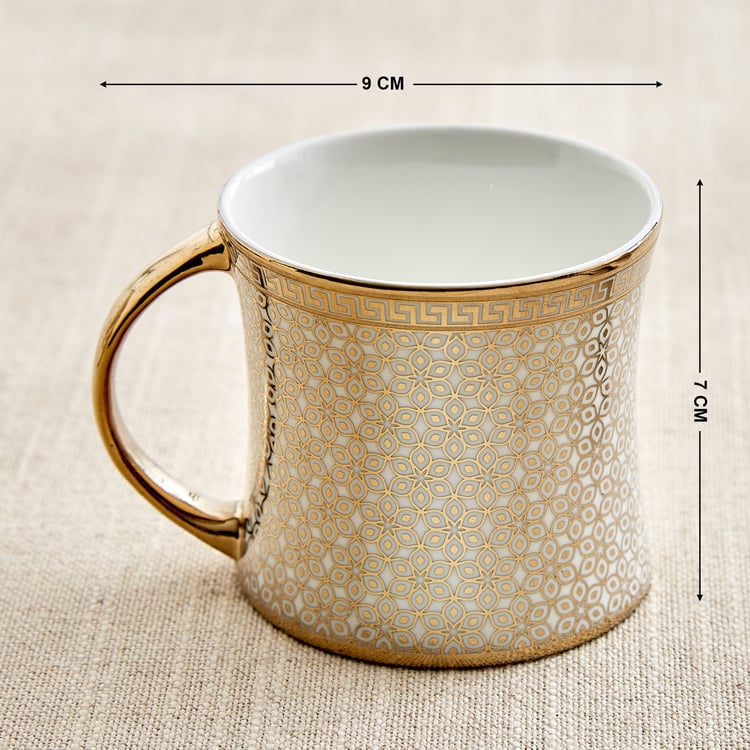 Ebony Classic Director Set of 6 Bone China Printed Coffee Mugs - 200ml