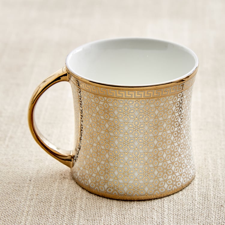 Ebony Classic Director Set of 6 Bone China Printed Coffee Mugs - 200ml