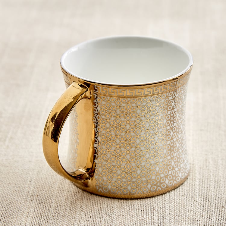 Ebony Classic Director Set of 6 Bone China Printed Coffee Mugs - 200ml