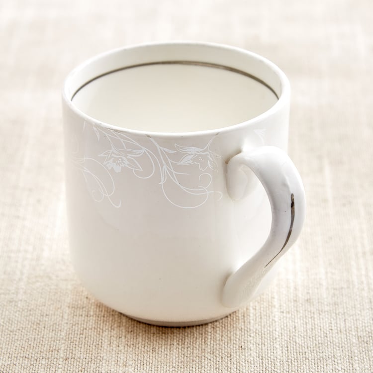 Ivory Zilver Crist Set of 6 Bone China Printed Coffee Mugs - 200ml