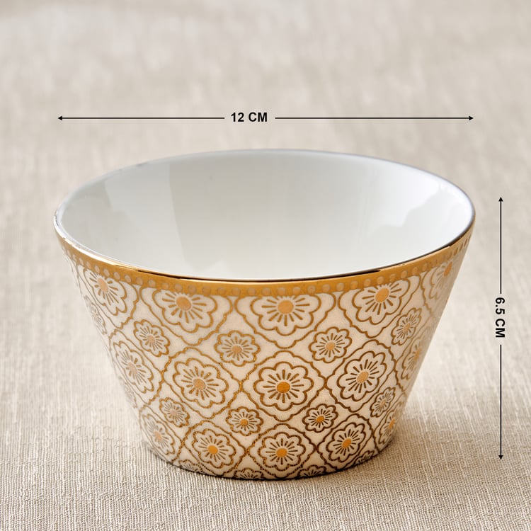 Mandarin Iris Hoja Set of 3 Bone China Printed Serving Bowls - 320ml