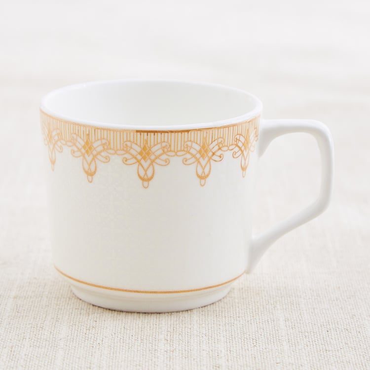 Noori Swan Set of 6 Bone China Printed Cup and Saucer -190ml